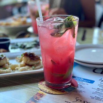 River Rocks Dining Dockside - Strawberry Mojito - Seafood Near Me - Rockledge, Florida