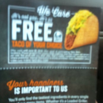 Taco Bell - Free taco - Fast Food Near Me - Atoka, Oklahoma