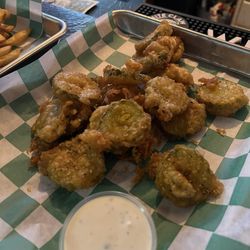 Fried pickles are out of this world. Come and try everything here. It is yummy.