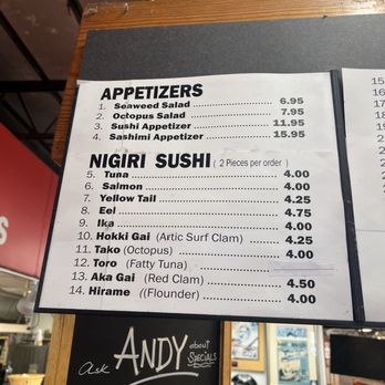 Andy's Sushi Bar - Menu - Sushi Bars Near Me - Pittsburgh, Pennsylvania