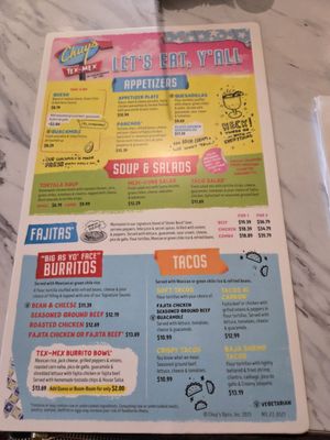 Menu photo 3 Chuy's Harker Heights, TX
