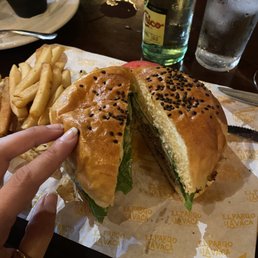 Delicious burger and fries