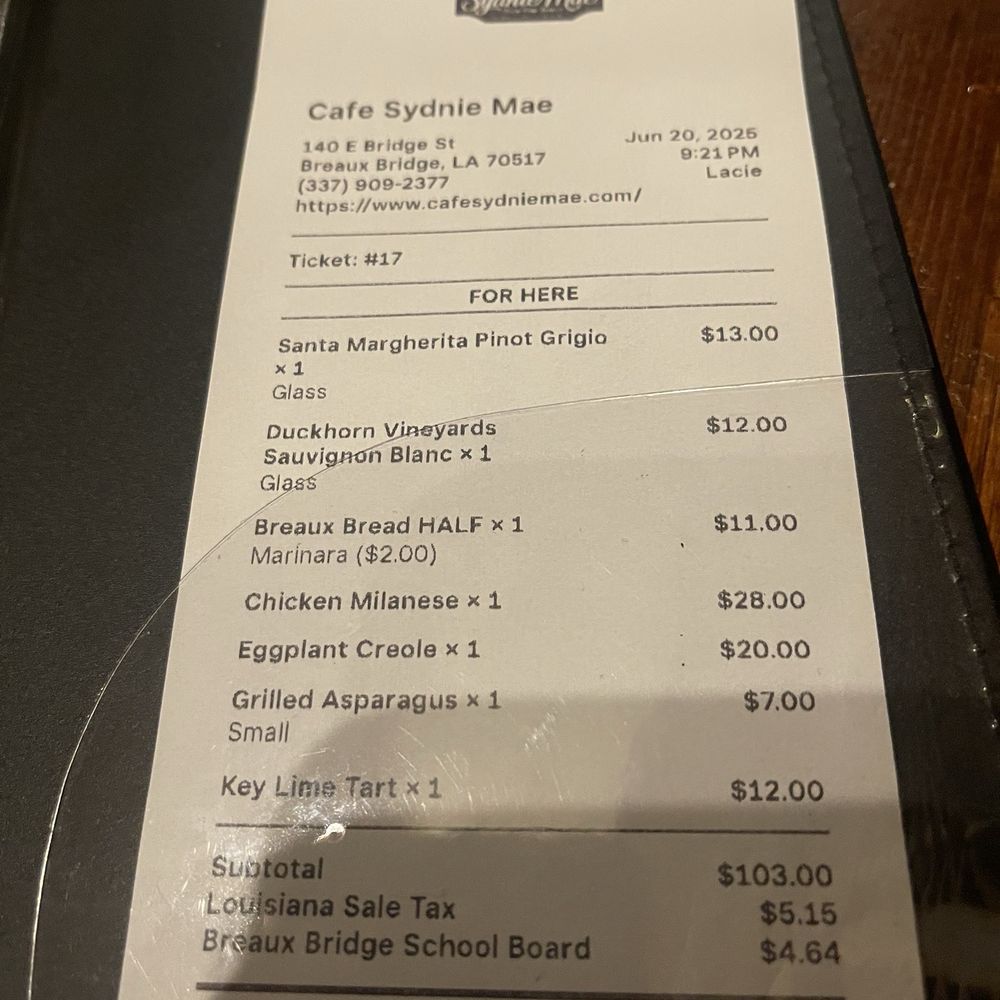 Cafe Sydnie Mae - Menu - Cajun/Creole Near Me - Breaux Bridge, Louisiana