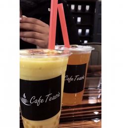 Mango and peach bubble tea Mango and peach bubble tea