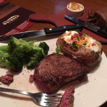 Outback Steakhouse - Victoria's filet, loaded potato, and steamed broccoli! Delicious! - Steakhouses Near Me - Gilbert, Arizona