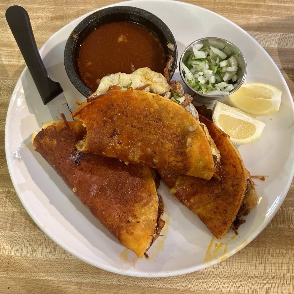 Chido - Quesobirria tacos. Stuffed full. Hot, crispy and oozing with cheese. - Mexican Near Me - Woodland , California Chido - Quesobirria tacos. Stuffed full. Hot, crispy and oozing with cheese. - Mexican Near Me - Woodland , California
