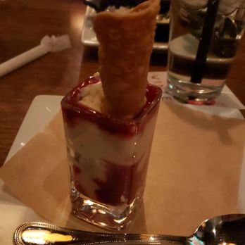Seasons 52 - Raspberry cannoli dessert - New American Near Me - Troy, Michigan