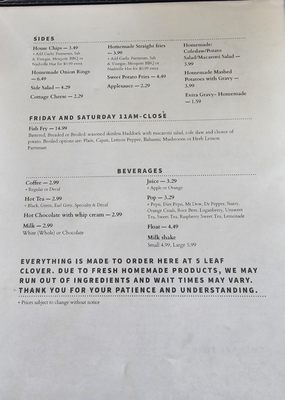 Menu photo 4 5 Leaf Clover Springville, NY