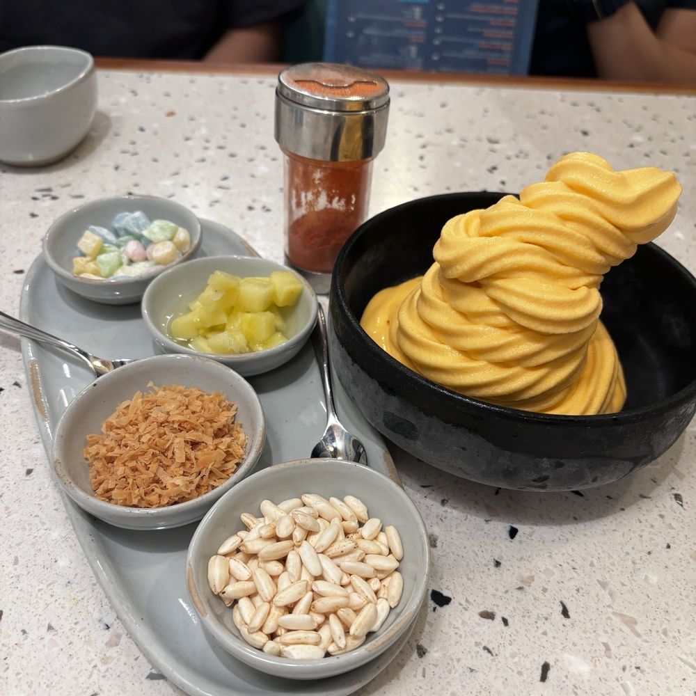 Piko Kitchen + Bar - Mango Soft Serve (V) mochi balls, fresh pineapple, toasted coconut, crushed okoshi, li hing powder - Cocktail Bars Near Me - Honolulu, Hawaii