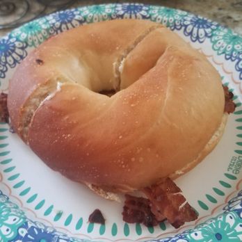 Rockstar Donuts - My daughter is an odd ball and likes bacon egg and cheese bagel sandwiches, minus the egg. The bagels are so fresh! - Donuts Near Me - Largo, Florida