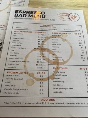 Menu photo 2 Amami Kitchen & Espresso Bar Lewisburg, PA Menu photo 2 Amami Kitchen & Espresso Bar Lewisburg, PA