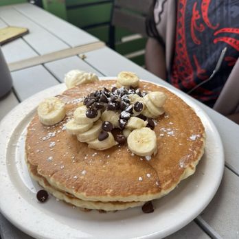 Kihei Caffe Lahaina - Buttermilk pancakes with chocolate and banana - Breakfast & Brunch Near Me - Lahaina, Hawaii Kihei Caffe Lahaina - Buttermilk pancakes with chocolate and banana - Breakfast & Brunch Near Me - Lahaina, Hawaii