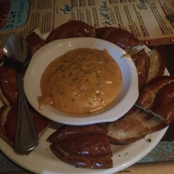 Copper Blue - Beer cheese with grilled pretzel bread - American Near Me - Milford, Ohio Copper Blue - Beer cheese with grilled pretzel bread - American Near Me - Milford, Ohio