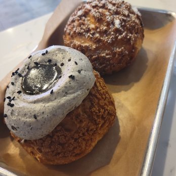 Bibble & Sip - Black Sesame Walnut Cream Puff and Earl Grey Vanilla Bean Panna Cotta - Coffee & Tea Near Me - New York, New York