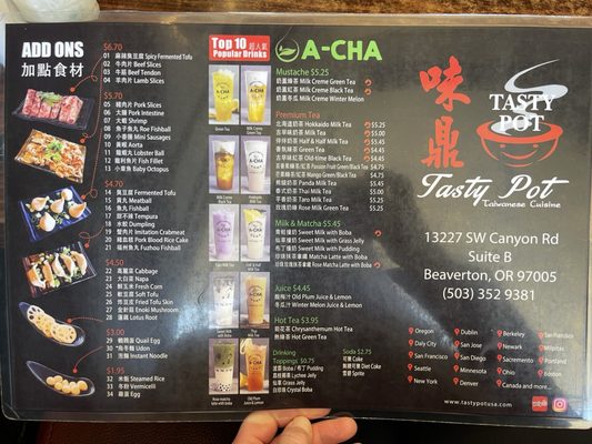 Menu photo 5 Tasty Pot Beaverton, OR