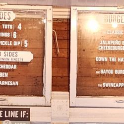 Tin Top Burger Shop - Menu above front register