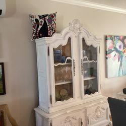 Lilaberry Home Decor - My latest Lilaberry pillow, atop my shabby chic china cabinet for now...