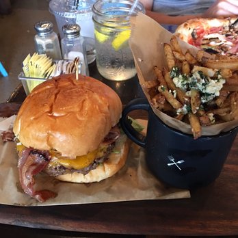 Farmer's Table - Burger with garlic fries $2 extra. - New American Near Me - La Mesa, California