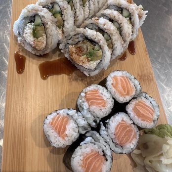 Musashi’s - Shrimp Tempura Roll and Fresh Salmon Roll - Sushi Bars Near Me - Corona, California