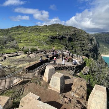 Makapu'u Point Lighthouse Trail - That green ridge has 3 small pillboxes up there - Hiking Near Me - Honolulu, Hawaii
