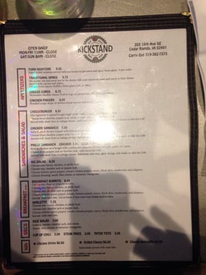Menu photo 5 Kickstand Cedar Rapids, IA