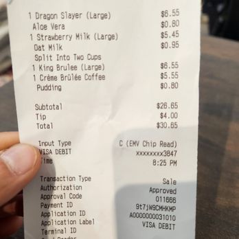 Krak Boba - Receipt - Bubble Tea Near Me - Westminster, California Krak Boba - Receipt - Bubble Tea Near Me - Westminster, California