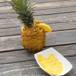Hawaiian Island X-treme Smoothie & Shave Ice - Pineapple with Coconut, Strawberry, and Pineapple Smoothie inside plus Pineapple Slices