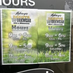 Nyberg's Dakota Workwear - Hours