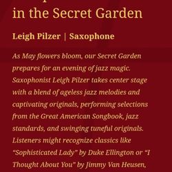 The Rectory on Princess Street - Jazz in the Garden May 9th, 2024! I can't wait to attend it!