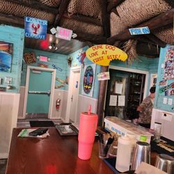 Inside, door to back tiki bar