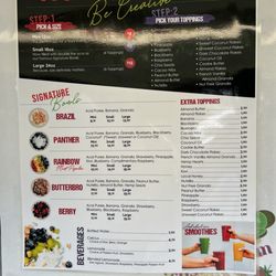 Rico's Acai - Options to order