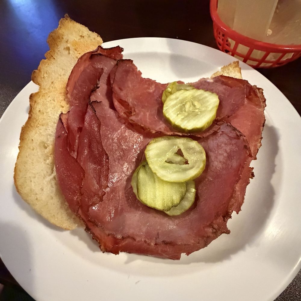 Sorry looking pastrami sandwich. Sorry looking pastrami sandwich.