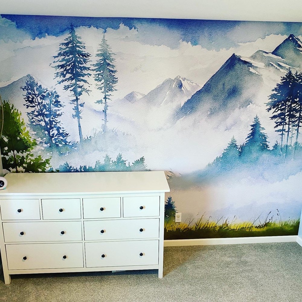 Wall Cover Guru - Mountain mural in my son's room. Print by Coloritto on Etsy. - Wallpapering Near Me Wall Cover Guru - Mountain mural in my son's room. Print by Coloritto on Etsy. - Wallpapering Near Me