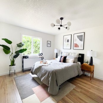 Studio Define - We loved the mid century art work and cozy feel to our master bedroom. - Home Staging Near Me Studio Define - We loved the mid century art work and cozy feel to our master bedroom. - Home Staging Near Me