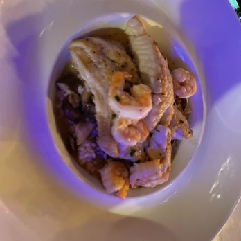 Shorty's Steakhouse - Walleye on top of mushroom risotto with shrimp - Steakhouses Near Me - Garrett, Indiana Shorty's Steakhouse - Walleye on top of mushroom risotto with shrimp - Steakhouses Near Me - Garrett, Indiana