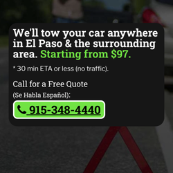 SkyHawk Towing - Was $364 for 1.3 miles. $97 must be to tow 1 foot. Beware people