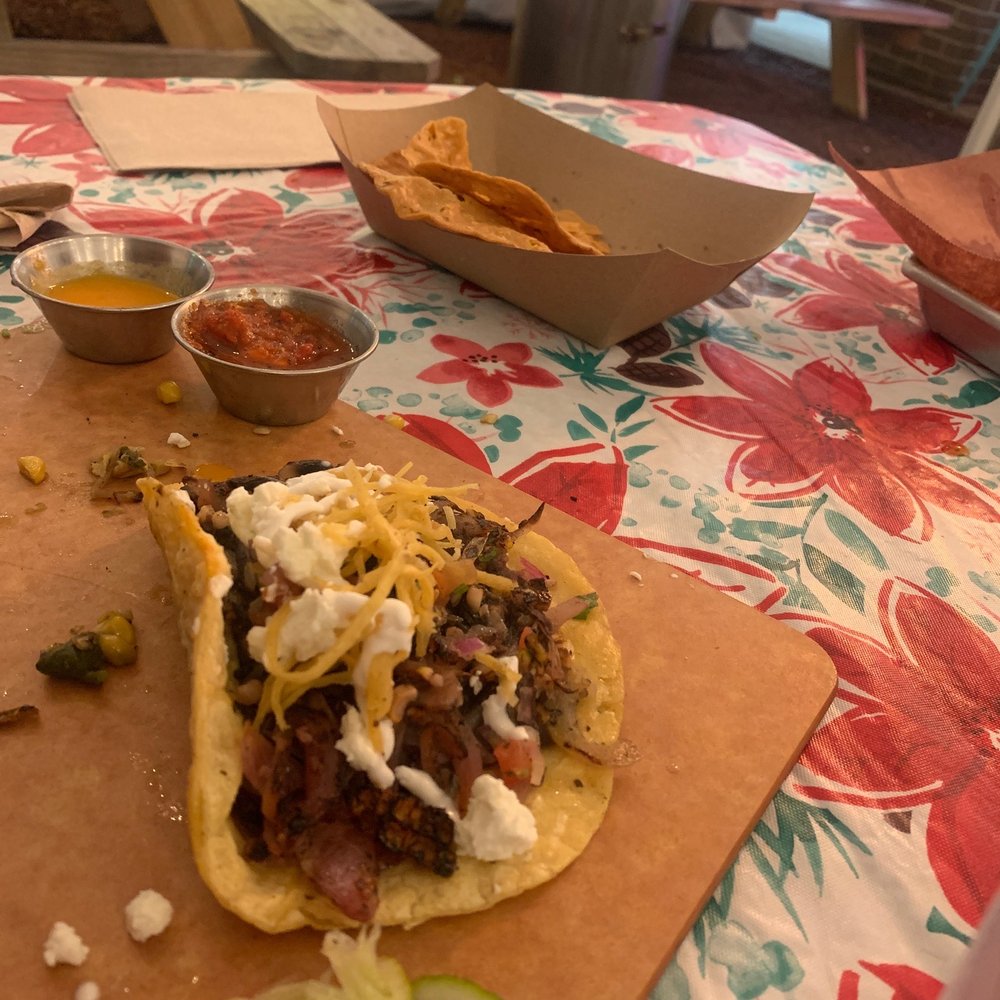 La Taquiza - Forgot to take a pic before I ate the other two! Huitlacoche Taco (GF)(V) - Mexican Near Me - Lexington, Kentucky La Taquiza - Forgot to take a pic before I ate the other two! Huitlacoche Taco (GF)(V) - Mexican Near Me - Lexington, Kentucky