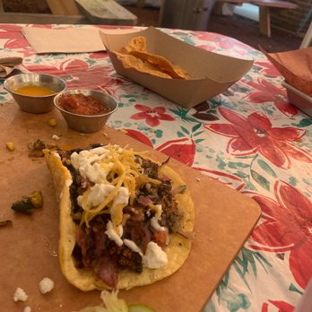 La Taquiza - Forgot to take a pic before I ate the other two!  Huitlacoche Taco (GF)(V) - Mexican Near Me - Lexington, Kentucky