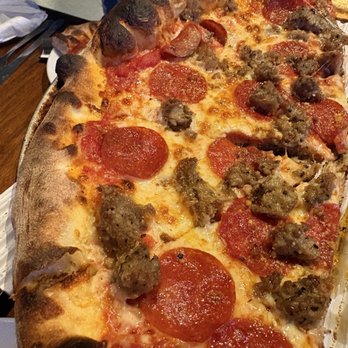 Pizza 216 - Sausage & Pepperoni Pizza well done - Bars Near Me - Cleveland, Ohio Pizza 216 - Sausage & Pepperoni Pizza well done - Bars Near Me - Cleveland, Ohio