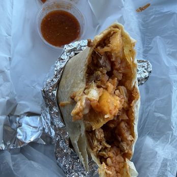 Happy Bites Atascadero - Chorizo breakfast burrito w/ cheese.  Delicious to the last bite . ( Happy Bites) - Creperies Near Me - Atascadero, California