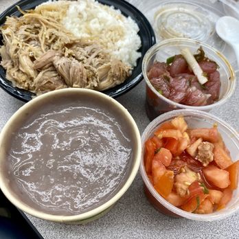 Young's Fish Market - Poke bowl bento with side poi - Hawaiian Near Me - Honolulu, Hawaii