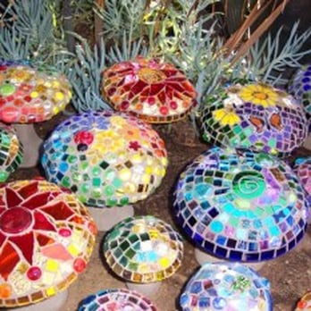 Passiflora Mosaics - Colorful garden mushrooms. - Art Galleries Near Me - Grover Beach, California