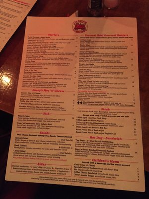 Menu photo 5 Casey's Caboose Killington, VT