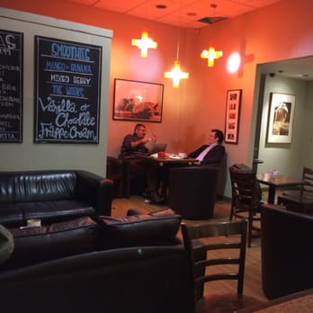iCafe - Such a cosy place! Love the red cross lights. - Coffee & Tea Near Me - Glasgow, GLG