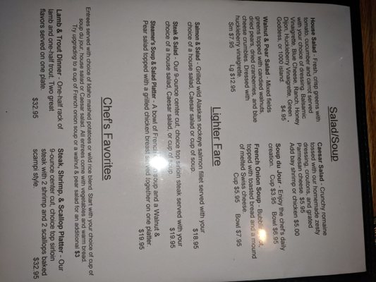 Menu photo 8 Steamers Steak & Seafood Restaurant McCall, ID