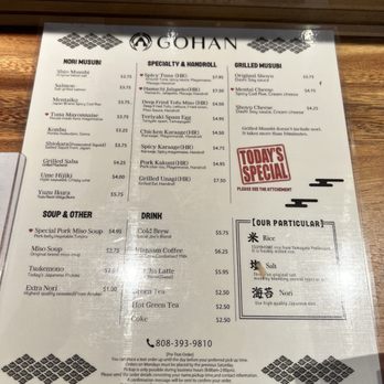 Gohan - Menu - Japanese Near Me - Honolulu, Hawaii Gohan - Menu - Japanese Near Me - Honolulu, Hawaii