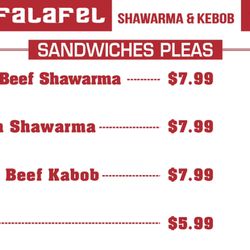 Taza Falafel - Sandwich Menus