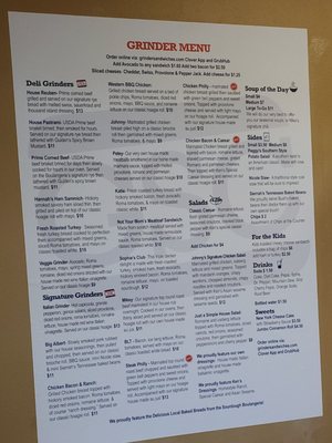 Menu photo 1 Grinder Sandwich Colorado Springs, CO