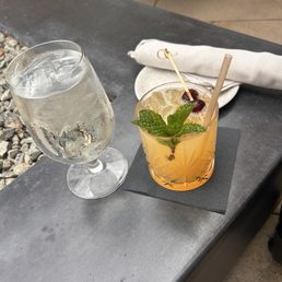 Water and cocktail Water and cocktail