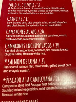 Menu photo 3 Luna Mexican Bar & Grill Murrells Inlet, SC
